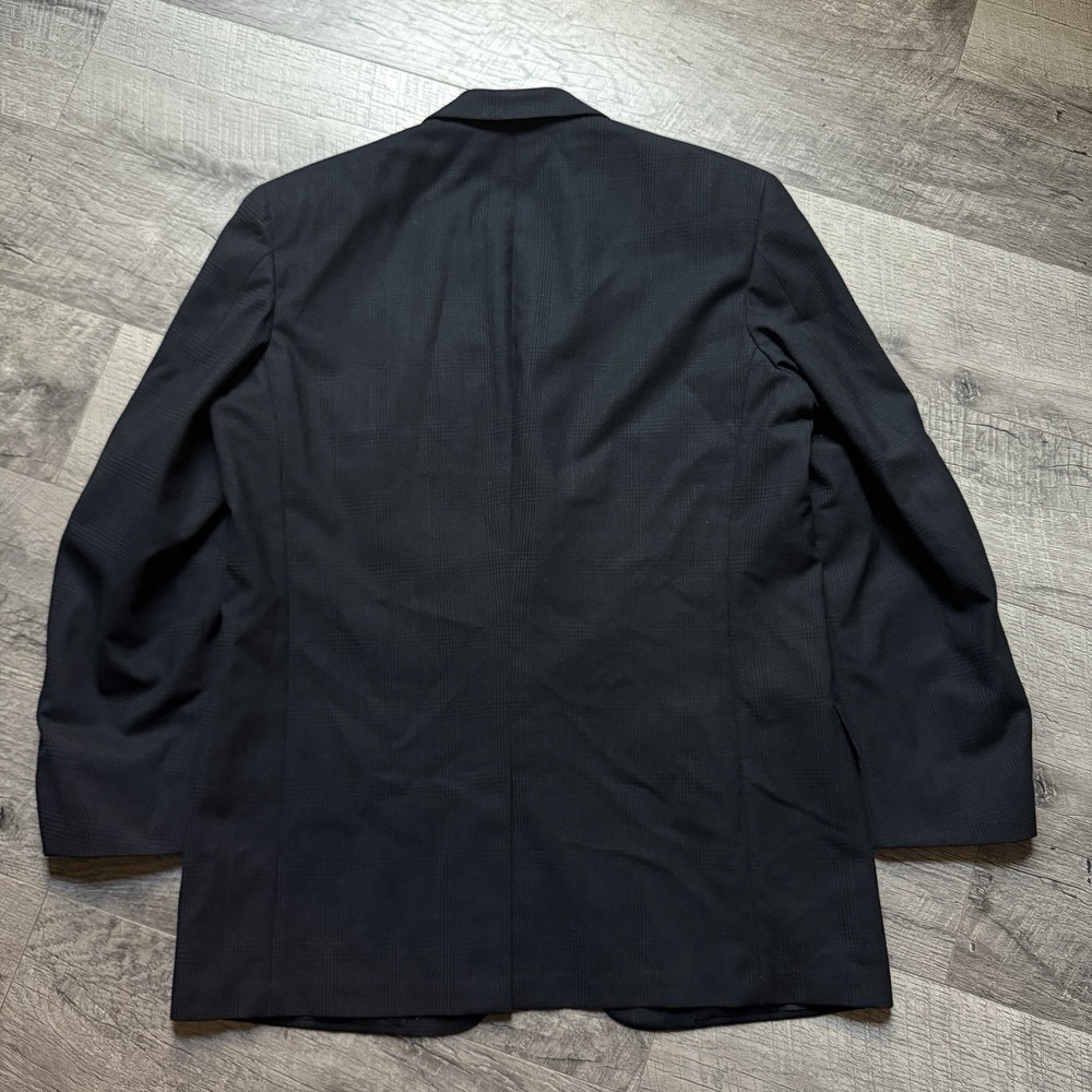 Vintage 80's Custom Hickey Freeman Union USA Made Black Glenn Plaid Suit Coat 42 - Picture 3 of 12